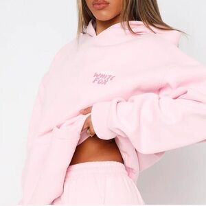 White Fox Boutique With Love Always Oversized Hoodie Baby Pink